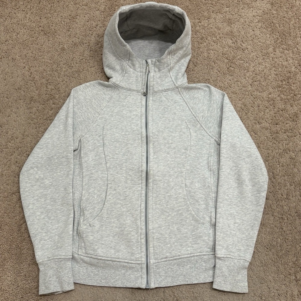 Lululemon Scuba Hoodie Full Zip Womens 6 Gray Sweatshirt Athletic Gym